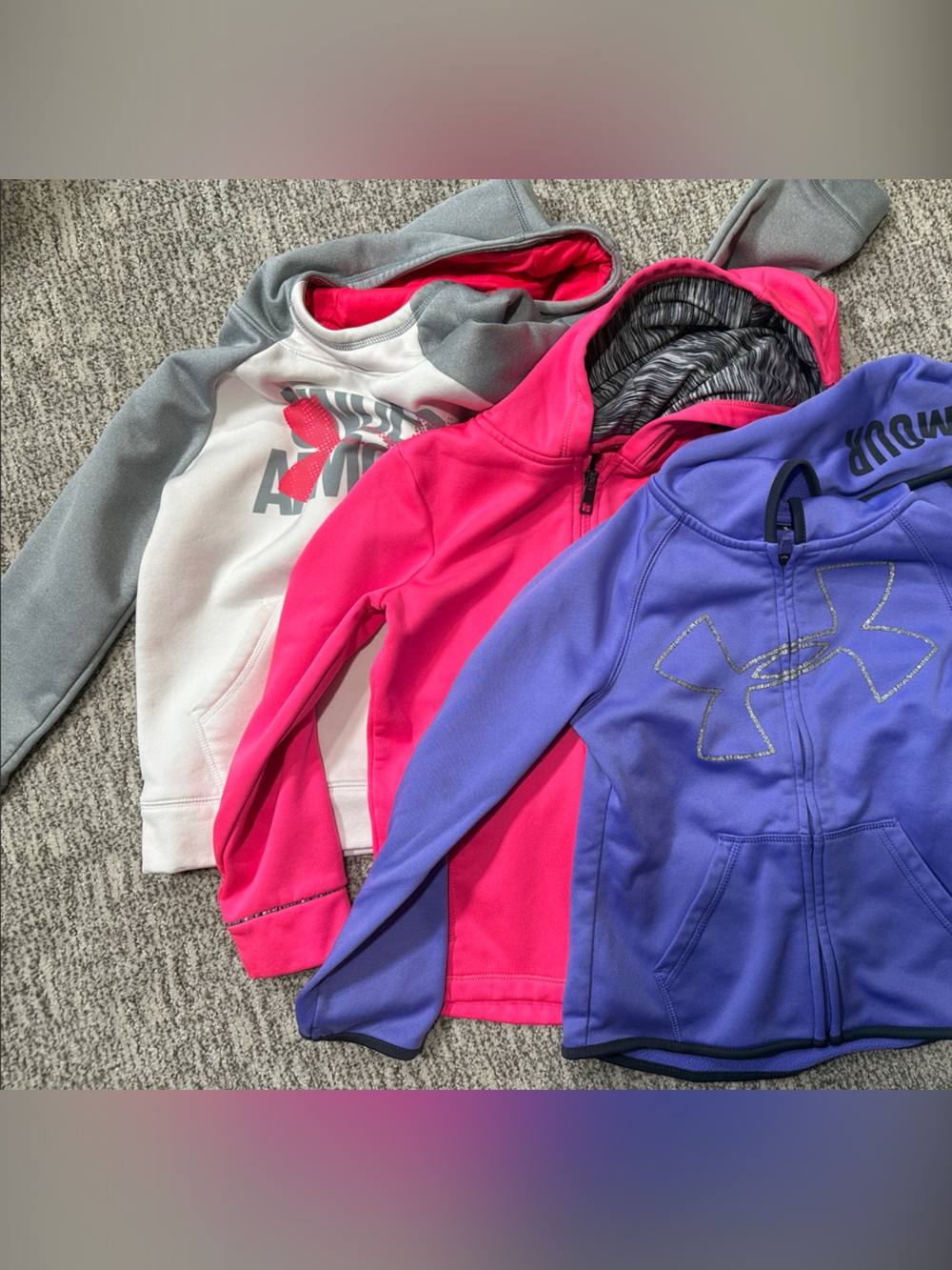 Athletic Purple & Hot Pink Girls' Zip Hoodies Pack
